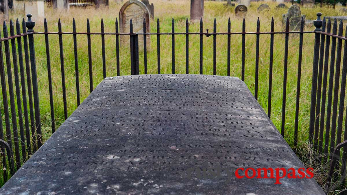 Grave of Darcy Wentworth - father of WC Wenrtworth - St John's Cemetery, Parramatta